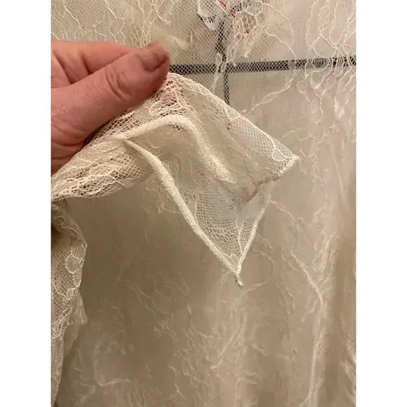 Brand New WeWoreWhat Women's Size Medium Ivory White Lace Mock Neck Top - Picture 4 of 7